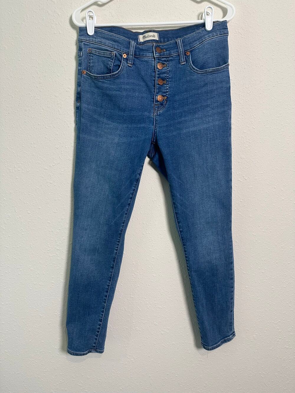 Madewell 9" Mid-Rise Skinny Crop Jeans: Button-Front Size 29